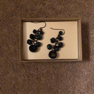 Beaded metallic dangle earrings